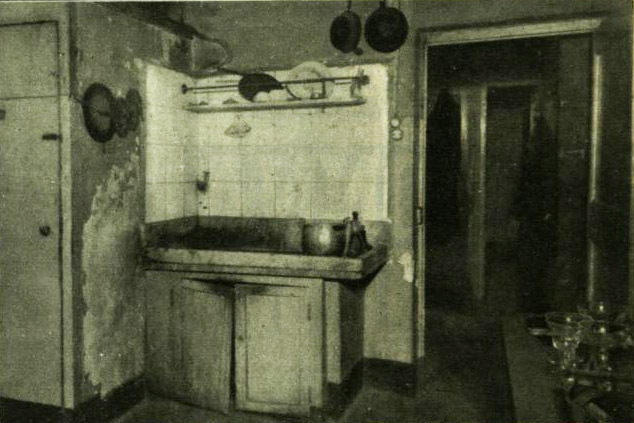 La cucina con il lavandino dove Celeste Genova sezionò il cadavere di Italia Vannini