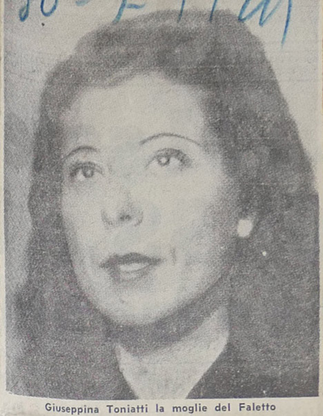 Giuseppina Toniatti, moglie di Giuseppe Faletto