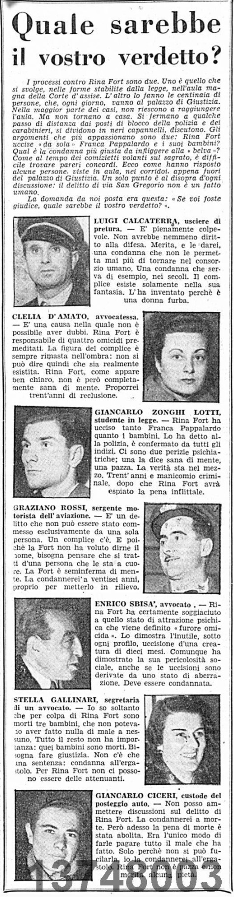 Quale sarebbe il vostro verdetto?