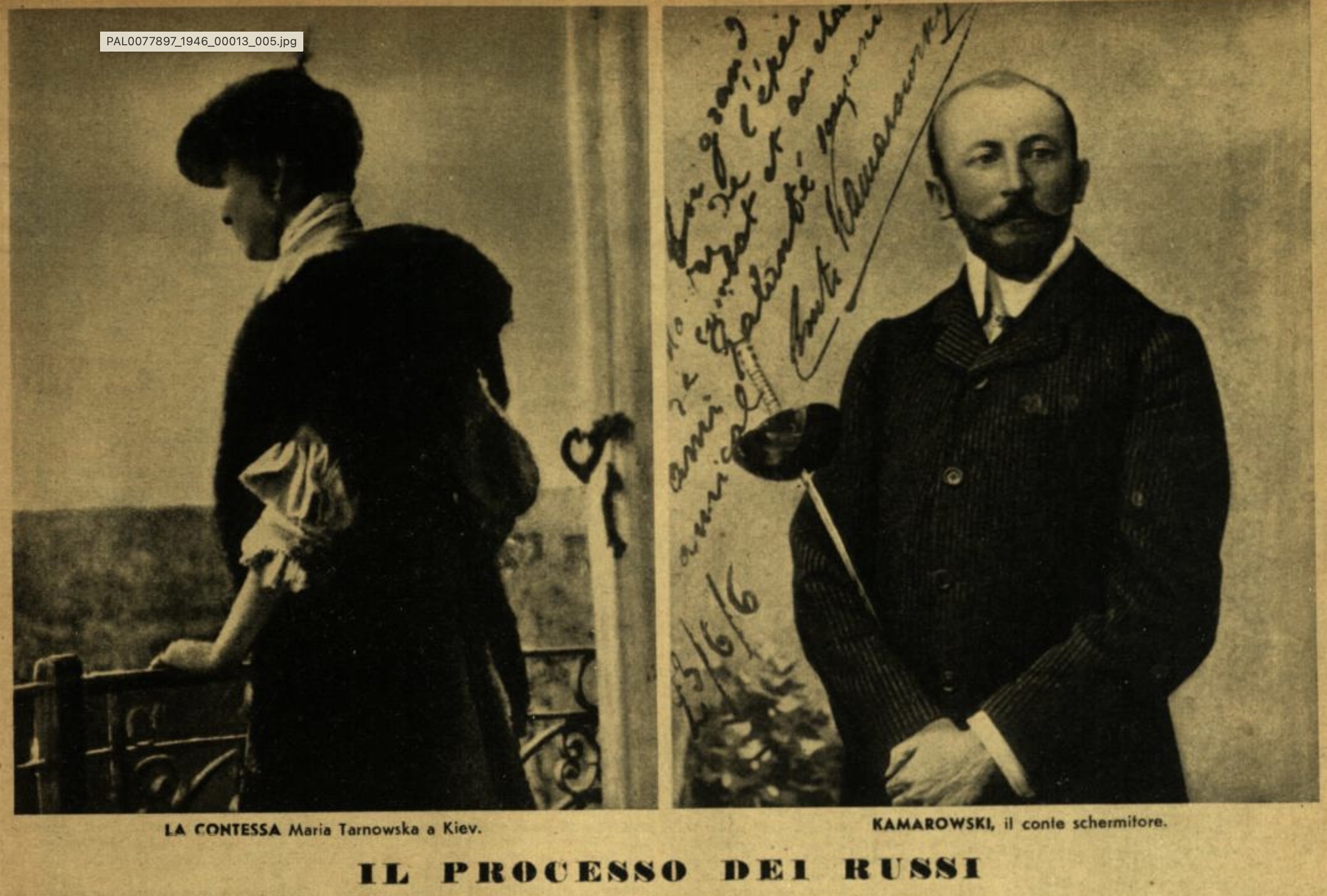 Il Processo dei russi: la contessa Maria Tarnowska e il conte Kamarowski