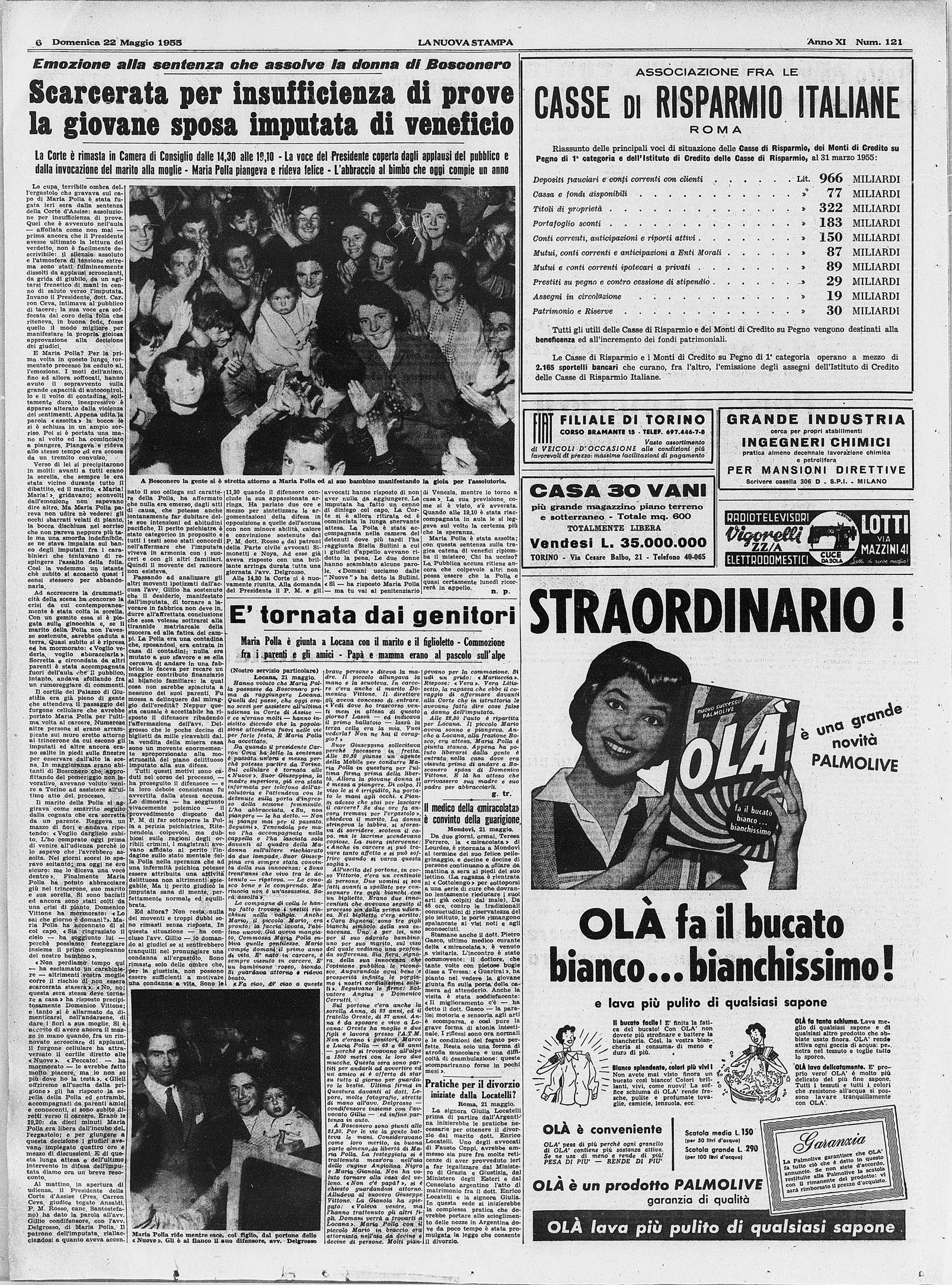 Scarcerata per insufficienza di prove la giovane sposa imputata di veneficio