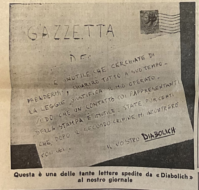 Diabolich, "il delitto di via Fontanesi"