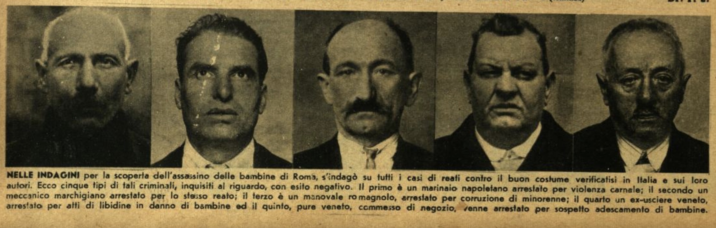 "Cinque tipi [di] criminali"