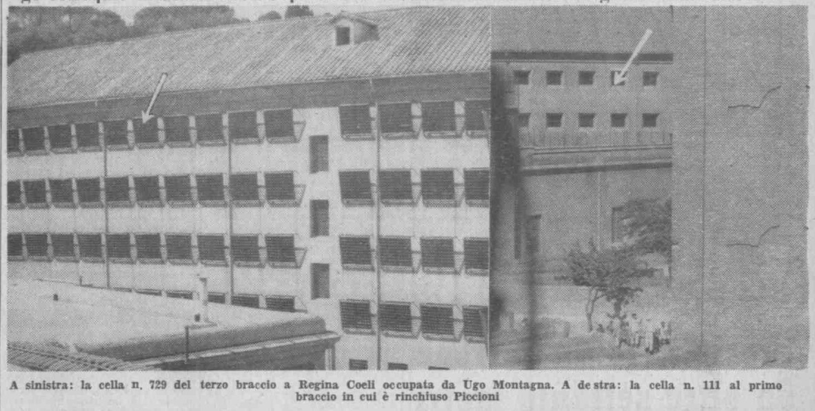 Le celle di Montagna e Piccioni a Regina Coeli