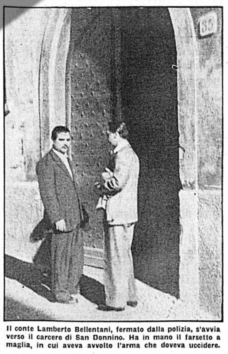 Il conte Lamberto Bellentani fermato dalla polizia