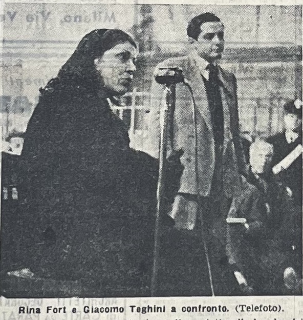 Rina Fort e Giacomo Teghini a confronto
