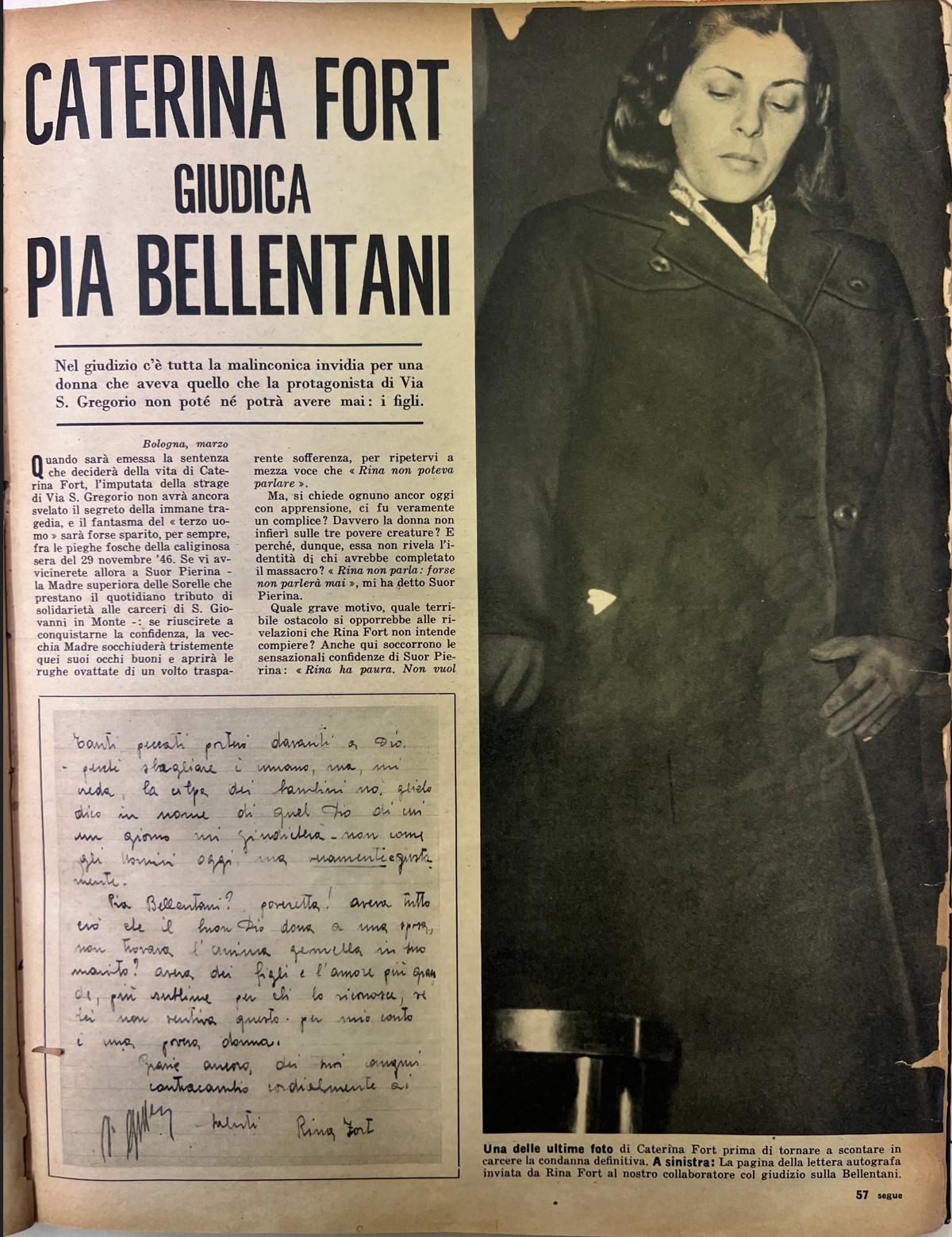 Caterina Fort giudica Pia Bellentani