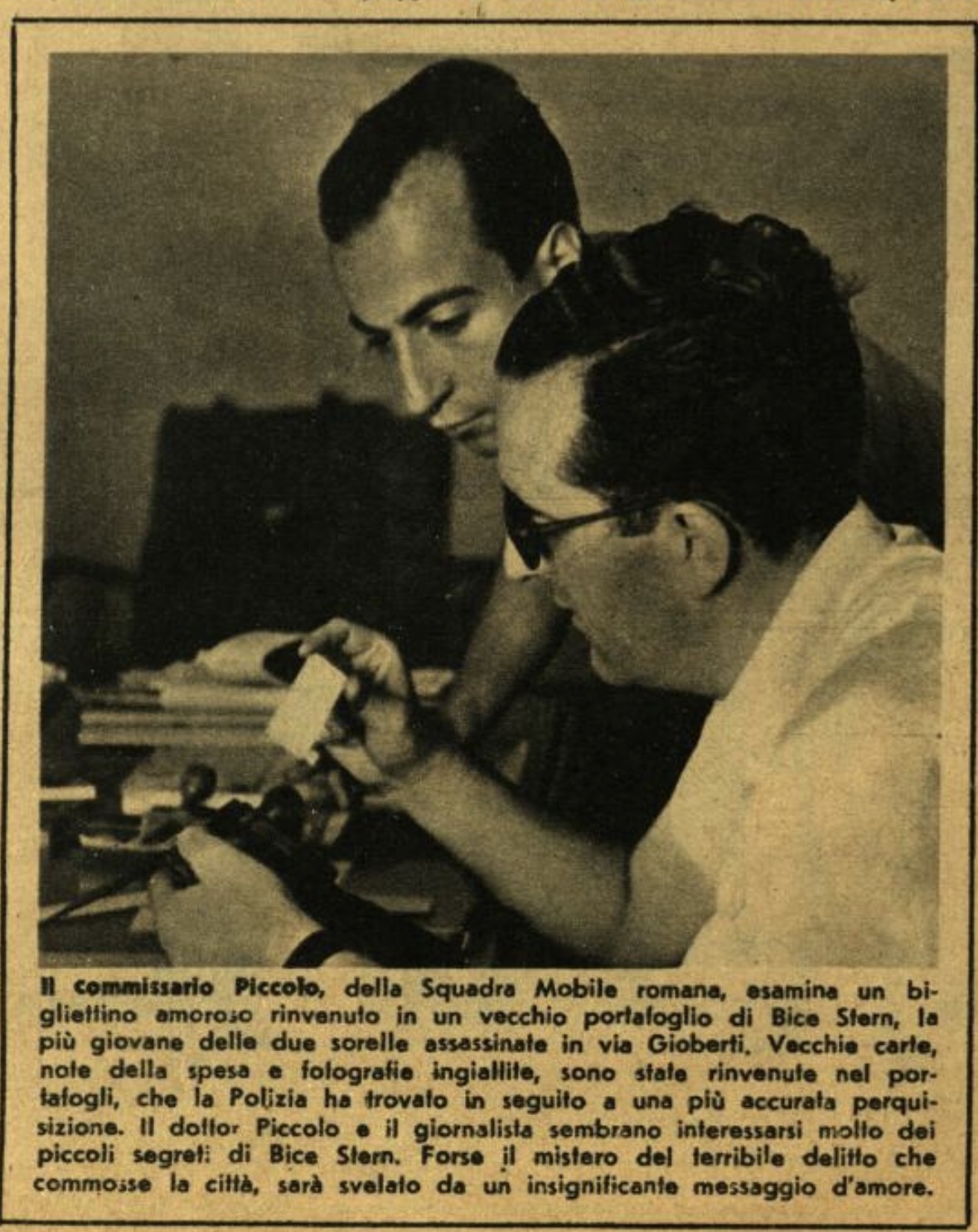 Il commissario Piccolo e un giornalista