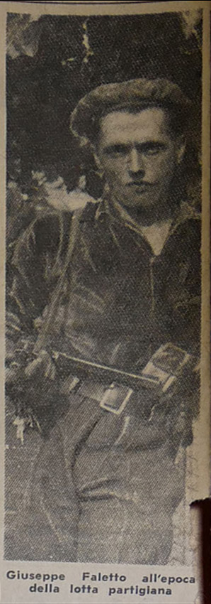 Giuseppe Faletto all’epoca della lotta partigiana