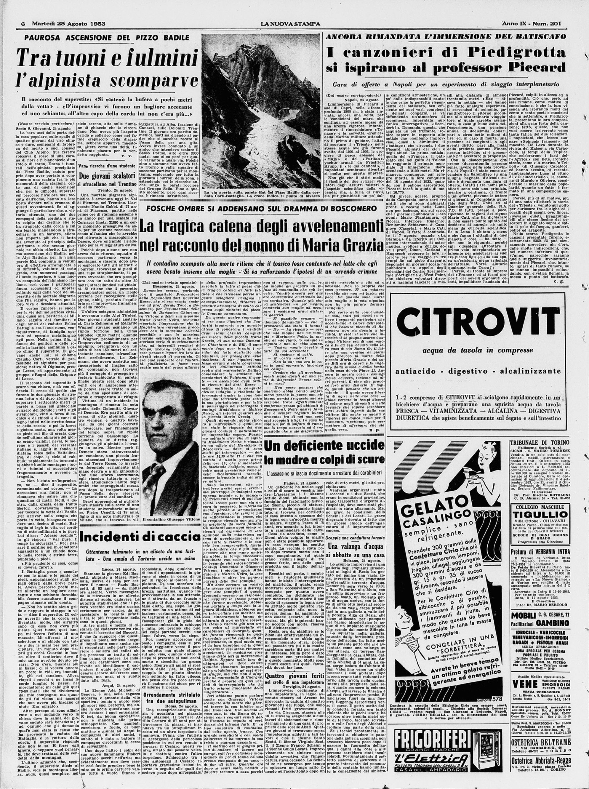 La tragica catena degli avvelenamenti nel racconto del nonno di Maria Grazia